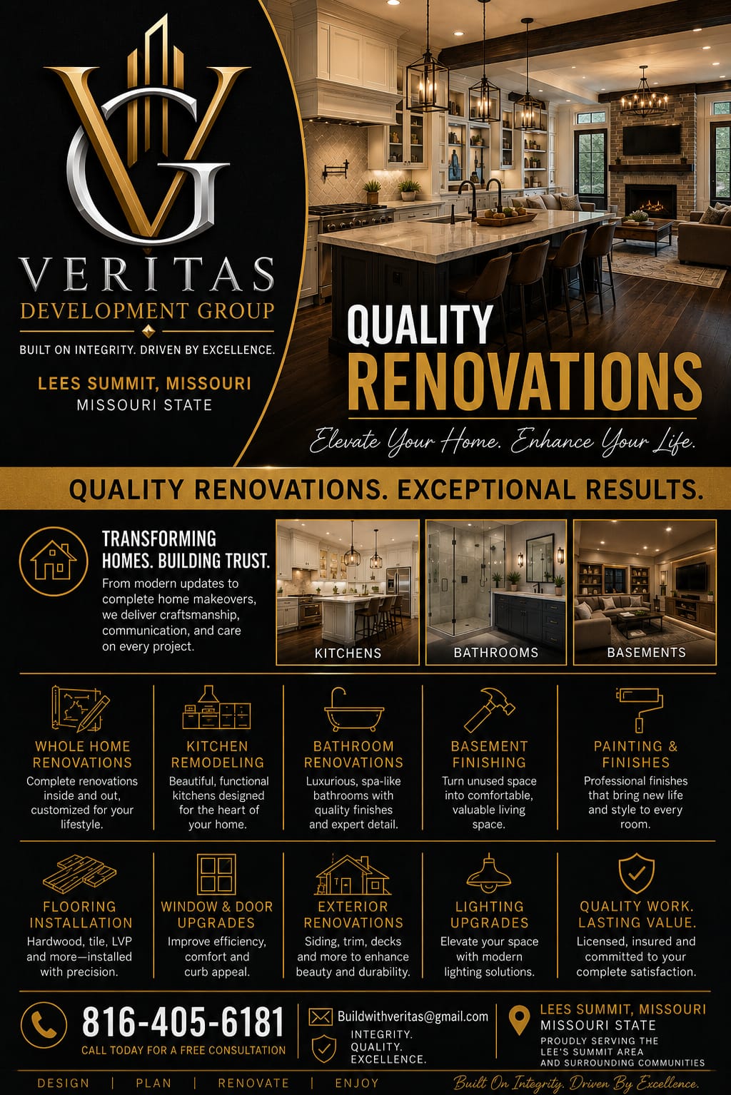 Veritas Development Group — quality renovations flyer